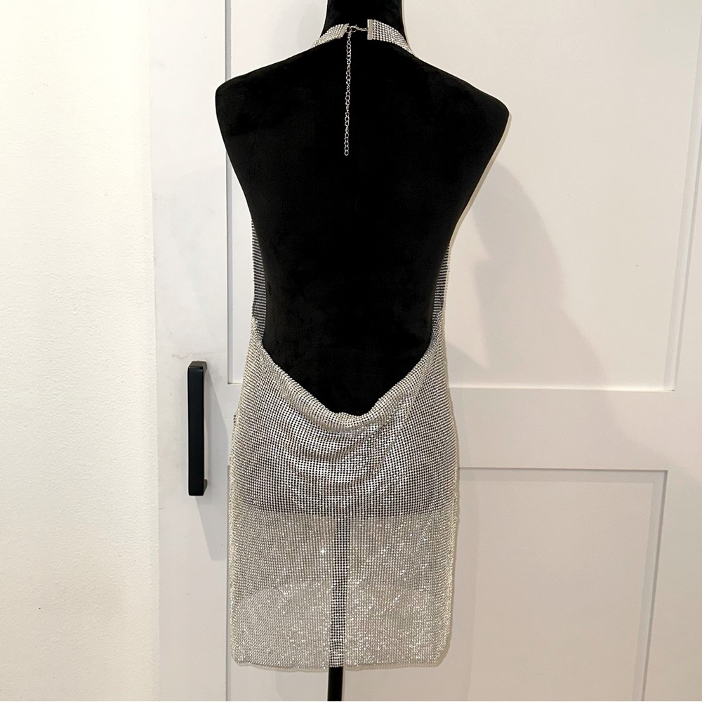 Rhinestone Mesh Mini Dress - Picture 4 of 11